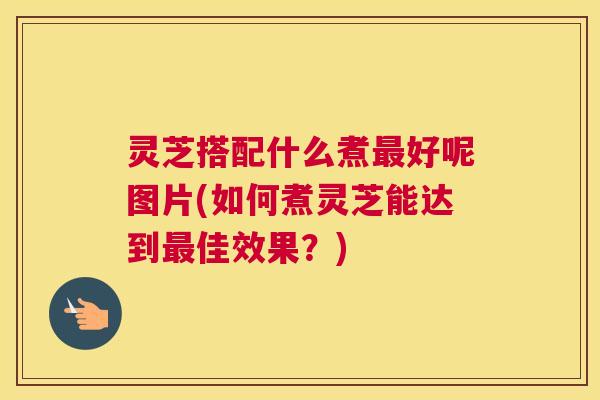 灵芝搭配什么煮最好呢图片(如何煮灵芝能达到最佳效果？)