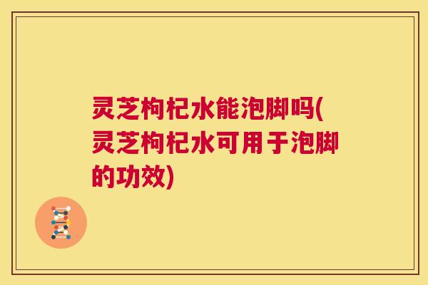 灵芝枸杞水能泡脚吗(灵芝枸杞水可用于泡脚的功效)