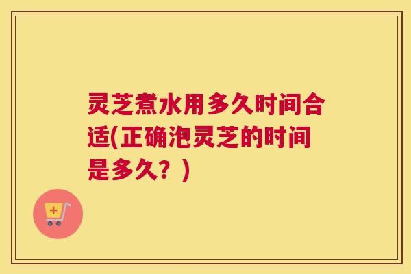 灵芝煮水用多久时间合适(正确泡灵芝的时间是多久？)