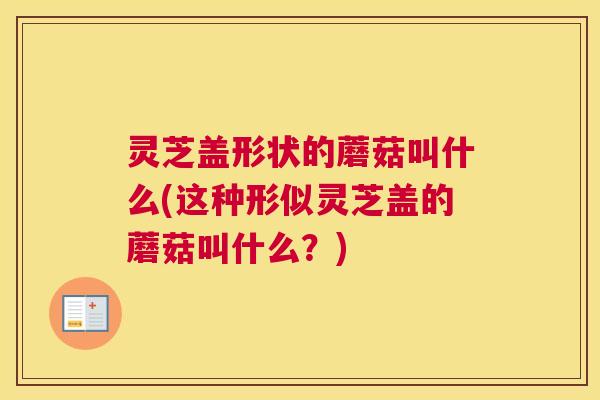 灵芝盖形状的蘑菇叫什么(这种形似灵芝盖的蘑菇叫什么？)