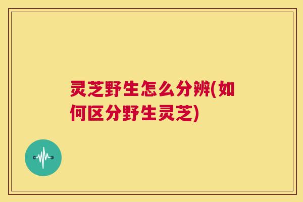 灵芝野生怎么分辨(如何区分野生灵芝)