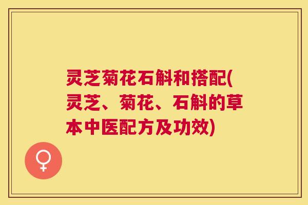 灵芝菊花石斛和搭配(灵芝、菊花、石斛的草本中医配方及功效)