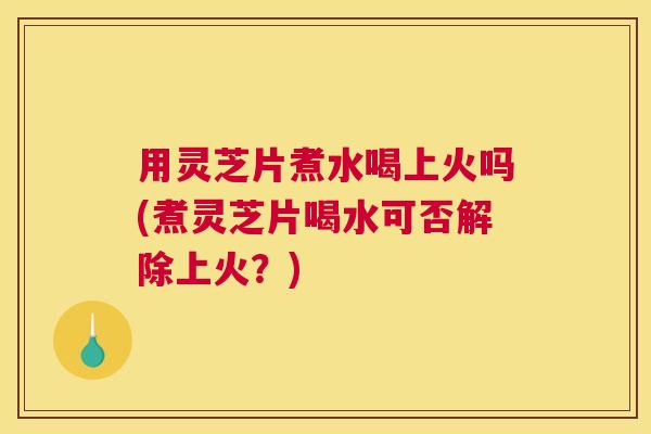 用灵芝片煮水喝上火吗(煮灵芝片喝水可否解除上火？)