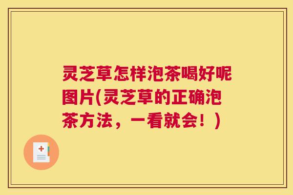 灵芝草怎样泡茶喝好呢图片(灵芝草的正确泡茶方法，一看就会！)