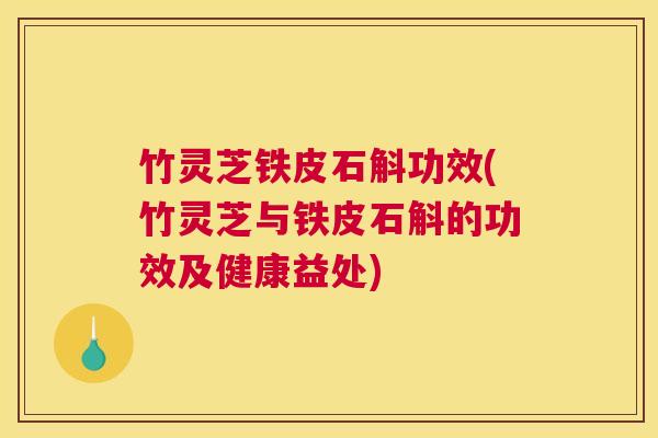 竹灵芝铁皮石斛功效(竹灵芝与铁皮石斛的功效及健康益处)