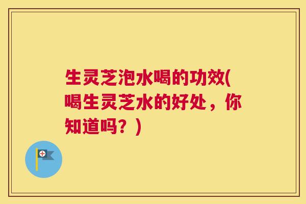 生灵芝泡水喝的功效(喝生灵芝水的好处，你知道吗？)