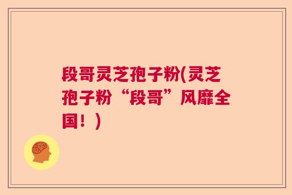 段哥灵芝孢子粉(灵芝孢子粉“段哥”风靡全国！)
