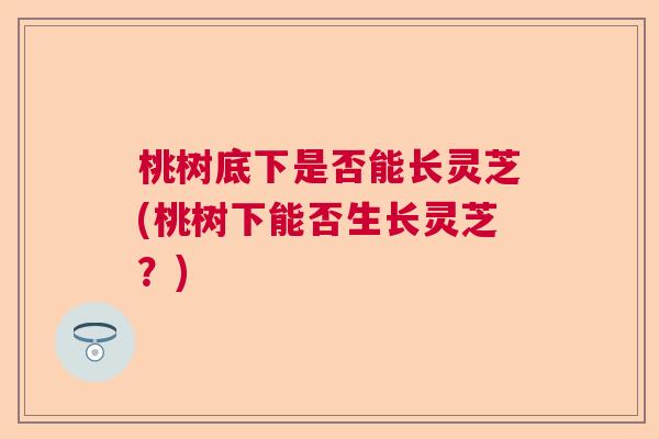 桃树底下是否能长灵芝(桃树下能否生长灵芝？)