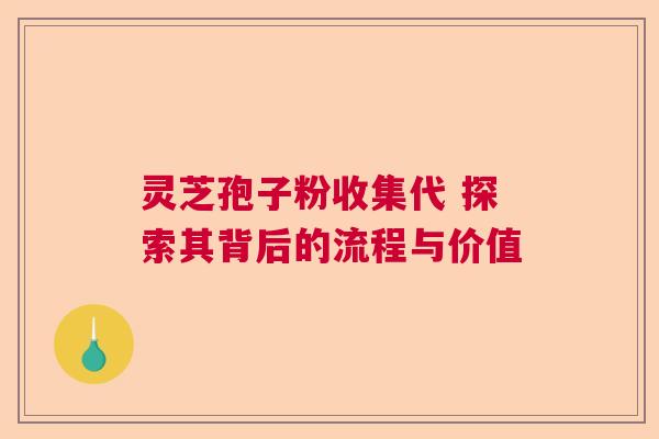 灵芝孢子粉收集代 探索其背后的流程与价值