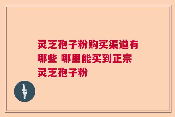 灵芝孢子粉购买渠道有哪些 哪里能买到正宗灵芝孢子粉