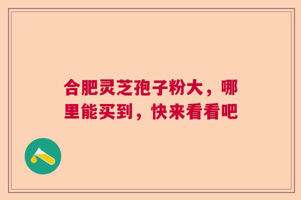 合肥灵芝孢子粉大，哪里能买到，快来看看吧