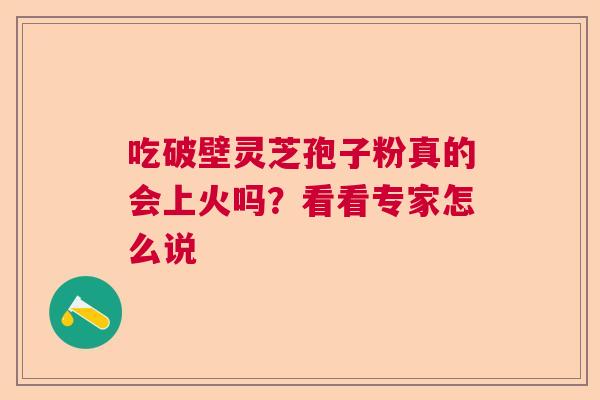 吃破壁灵芝孢子粉真的会上火吗？看看专家怎么说