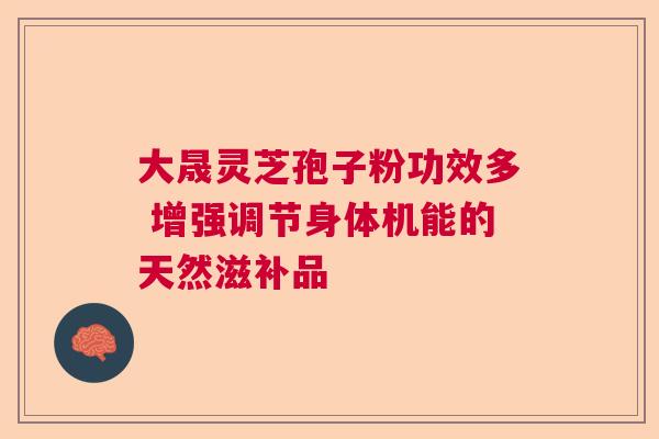 大晟灵芝孢子粉功效多 增强调节身体机能的天然滋补品