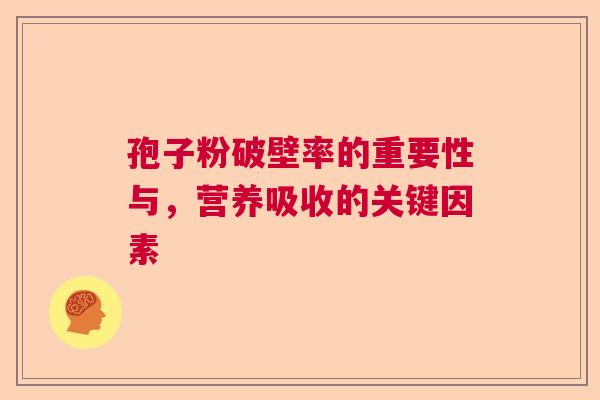 孢子粉破壁率的重要性与，营养吸收的关键因素