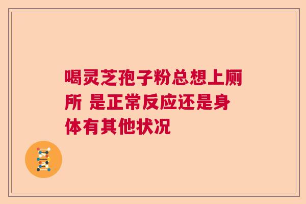 喝灵芝孢子粉总想上厕所 是正常反应还是身体有其他状况