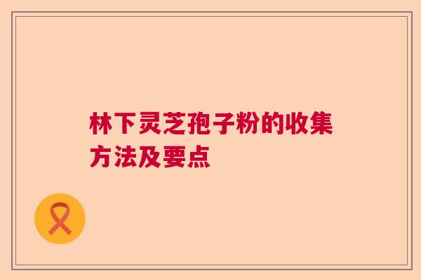 林下灵芝孢子粉的收集方法及要点