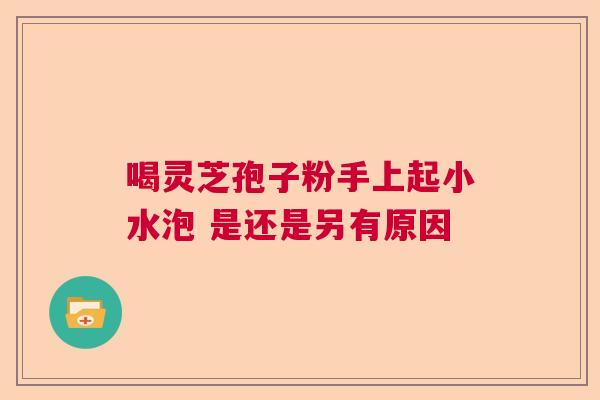 喝灵芝孢子粉手上起小水泡 是还是另有原因